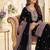 Black chinon readymade suit with embroidery & sequence work