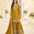 Mustard chinon readymade suit with embroidery & sequence work