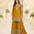 Mustard chinon readymade suit with embroidery & sequence work