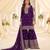 Violet chinon readymade suit with embroidery & sequence work