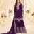 Violet chinon readymade suit with embroidery & sequence work