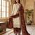 Brown silk readymade suit with embroidery & sequence work
