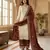 Brown silk readymade suit with embroidery & sequence work