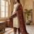 Brown silk readymade suit with embroidery & sequence work