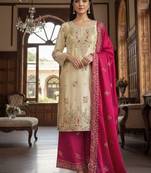 Pink silk readymade suit with embroidery & sequence work