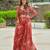 Red georgette readymade 3 piece suit with floral printed & embroidery work