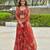 Red georgette readymade 3 piece suit with floral printed & embroidery work