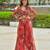 Red georgette readymade 3 piece suit with floral printed & embroidery work