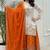 Orange silk readymade suit with embroidery & sequence work