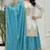 Blue silk readymade suit with embroidery & sequence work
