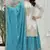 Blue silk readymade suit with embroidery & sequence work