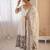 White silk readymade anarkali suit with embroidery & sequence work