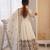 White silk readymade anarkali suit with embroidery & sequence work
