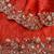 orange motis and beads embroidered tissue saree
