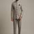 Grey thread and sequins embroidered bandhgala