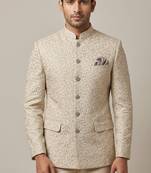 Cream thread and sequins work bandhgala