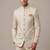 Light gold bandhgala on jacquard fabric
