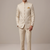 Light gold bandhgala on jacquard fabric