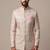 Light gold bandhgala on jacquard fabric