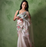 white floral print with beads, sequins and katdana hand silk saree