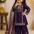Purple embroidered sequence work fendy silk kids kurta set