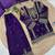 Purple embroidered sequence work fendy silk kids kurta set
