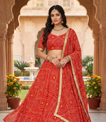 Georgette bandhani print lehenga
