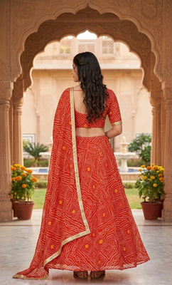 Georgette bandhani print lehenga 3