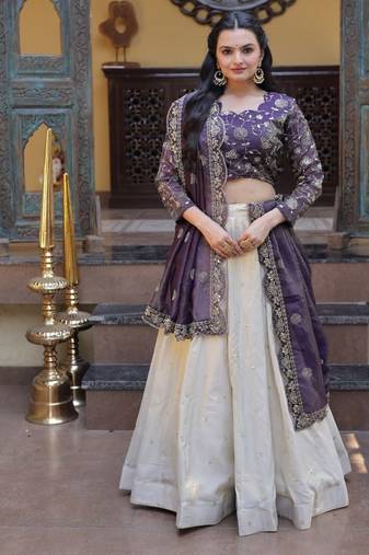 Elegant Cosmos Embroidered Lehenga Choli with Dupatta