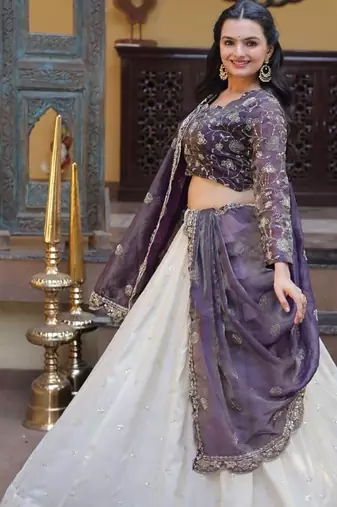 Elegant Cosmos Embroidered Lehenga Choli with Dupatta