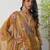 Brown thraed embroidery , beads & sequins free size stitched straight salwar suit for women