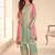 Sea green embroidered & sequins free size stitched straight salwar suit for women