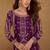 Wine embroidered and sequins free size stitched straight salwar suit for women