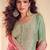 Sea green embroidered & sequins free size stitched straight salwar suit for women