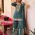 Sea green embroidered , stone & sequins free size stitched straight salwar suit for women