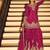 Rani pink embroidered & sequins work free size stitched straight salwar suit for women