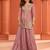 Pink zari embroidered , sequins , mirror free size stitched straight salwar suit for women