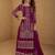 Maroon embroidered and sequins free size stitched straight salwar suit for women