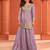 Lilac zari embroidered , sequins , mirror free size stitched straight salwar suit for women