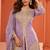 Lilac zari embroidered , sequins , mirror free size stitched straight salwar suit for women