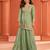 Green zari embroidered , sequins , mirror free size stitched straight salwar suit for women
