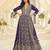 Purple embroidered , sequins , stone & zarkhan work free size stitched anarkali salwar suit for women