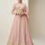 Pink zari embroidery & sequins free size stitched anarkali salwar suit for women
