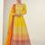 Mustard zari embroidery & sequins free size stitched anarkali salwar suit for women