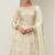 Off white zari embroidery & sequins free size stitched anarkali salwar suit for women
