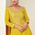 Mustard zari embroidery & sequins free size stitched anarkali salwar suit for women