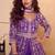 Purple embroidered  & sequins  free size stitched anarkali salwar suit for women