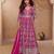 Pink embroidered  & sequins  free size stitched anarkali salwar suit for women