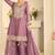 Lilac zari embroidery & mirror work free size stitched salwar suit for women
