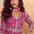 Pink embroidered  & sequins  free size stitched anarkali salwar suit for women